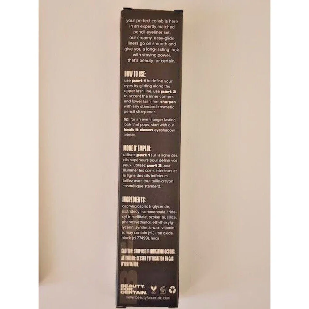 BFC Beauty For Certain perfect collab eyeliner duo navy & bronze pencil set BNIB